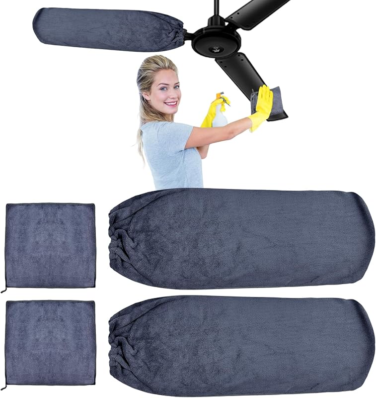 Set 4 Plumeros Ventilador Techo Microfibra Lavable Reutilizable