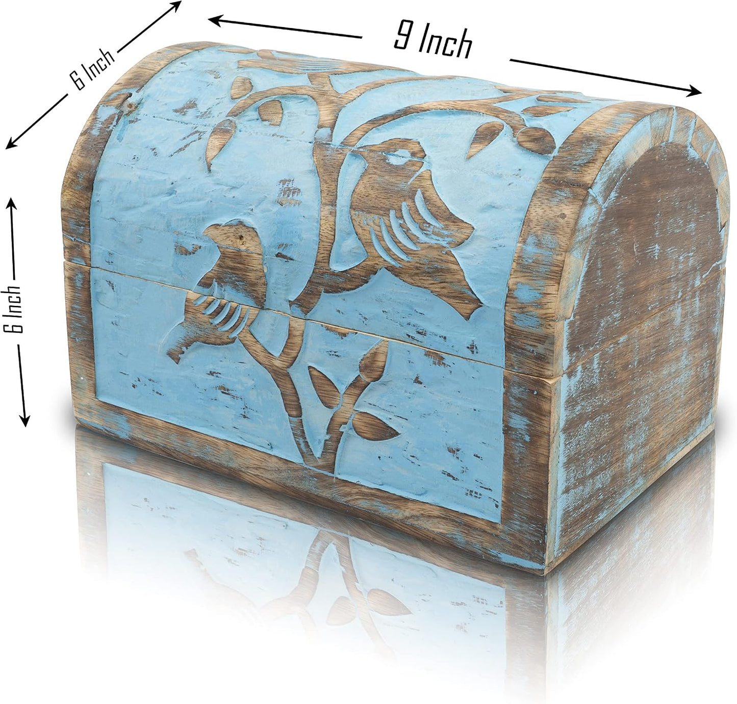 Caja de joyas de madera hecha a mano con bisagras duras