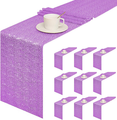 10 Caminos Mesa Lavanda Purpurina 12x72pulg Fiesta Bodas