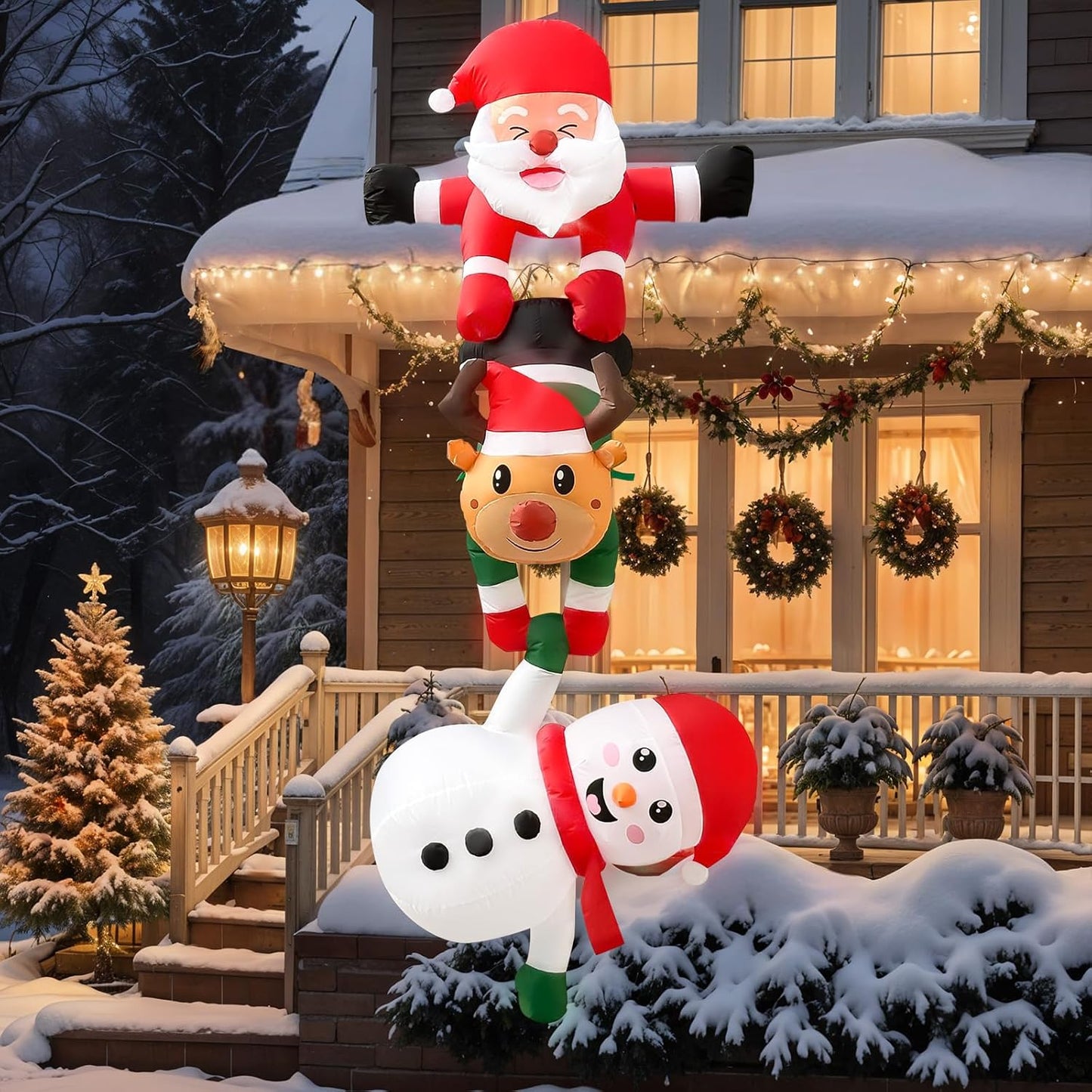 Decoración inflable Papá Noel 8" techo