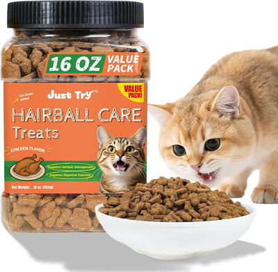 Galletas para gatos con pollo para eliminar bolas de pelo