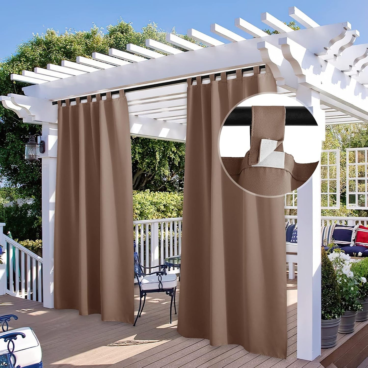 2 Cortinas opacas impermeables para puerta patio pabellón