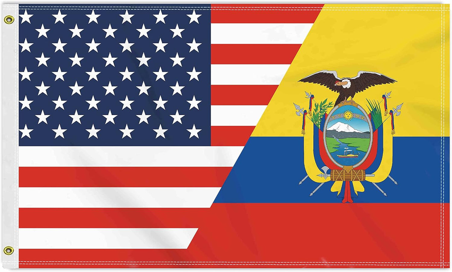 Bandera Ecuador 3x5ft 150D doble cara con grommets latón