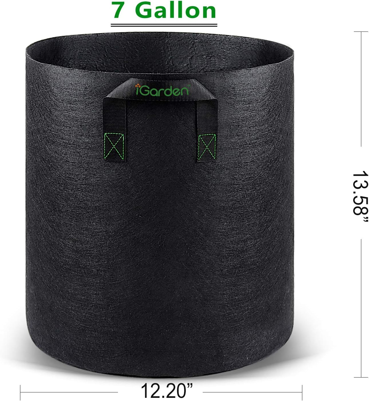 6 Pzas Bolsas Cultivo 7gal Tela No Tejida 280g Negra