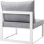 Silla aluminio patio sin brazos blanco y gris