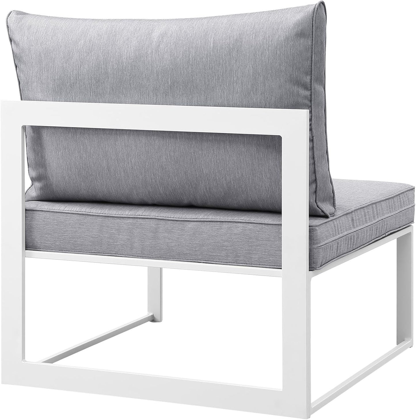 Silla aluminio patio sin brazos blanco y gris
