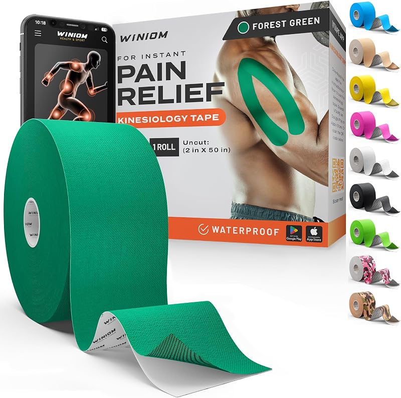 Cinta kinesiología 2pulg 50pies verde bosque guía gratis
