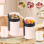 2 Tarros Avena con Tapas 21-25oz Reutilizables Blanco