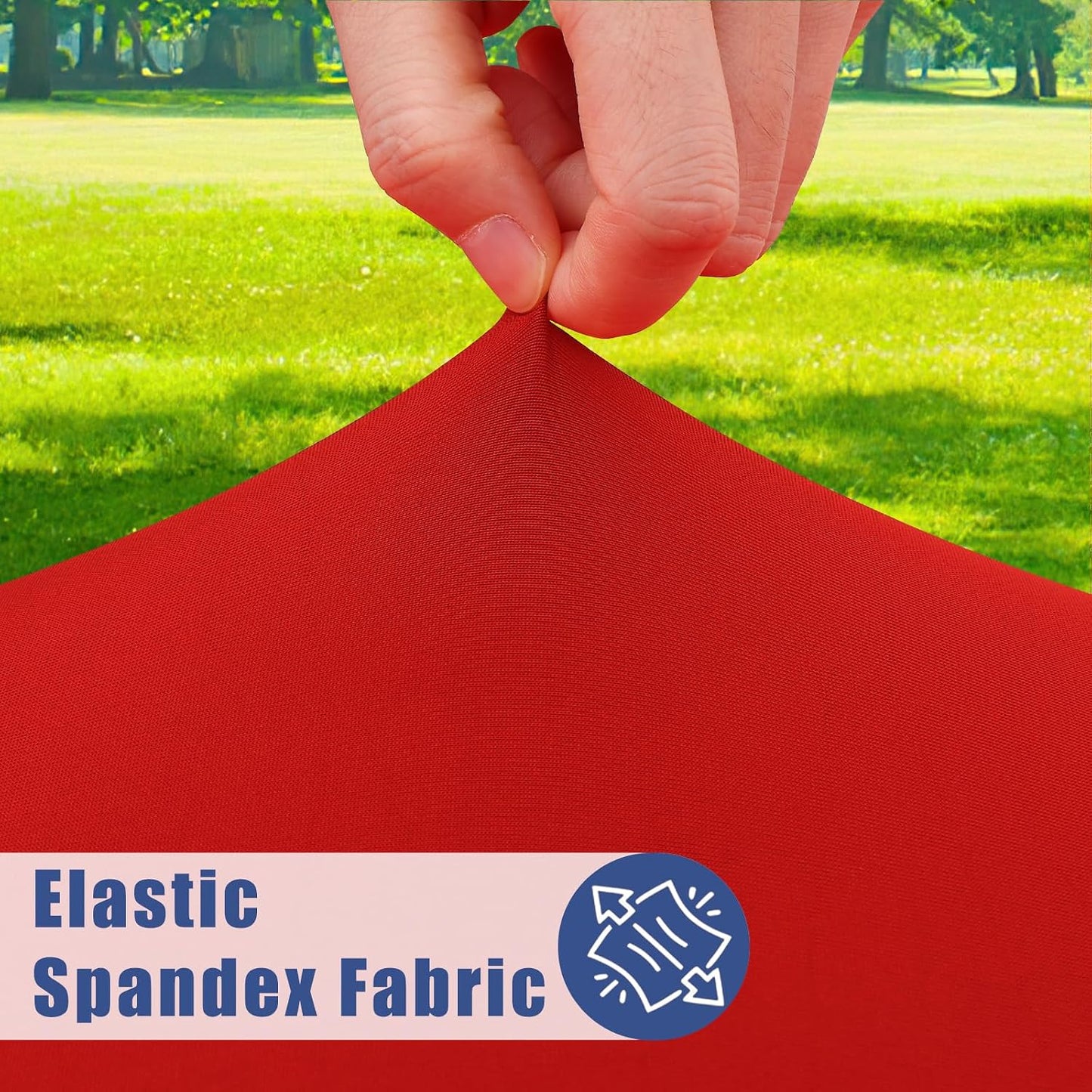 Mantel redondo elastano elástico impermeable 45-56pulg color rojo