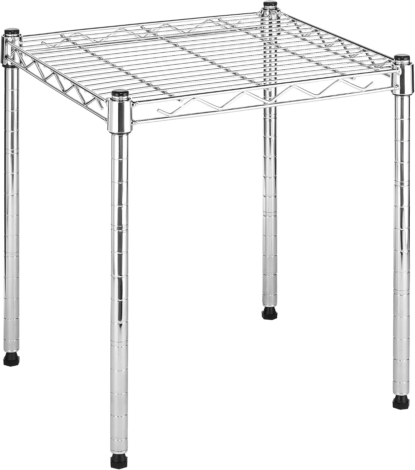 Estante de alambre apilable con cesta para despensa cocina