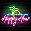 Letrero neón Happy Hour 15.7x11.2" para bar hogar fiesta