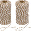 Cuerda algodón 0.079" 109yardas 2 rollos marrón y blanco