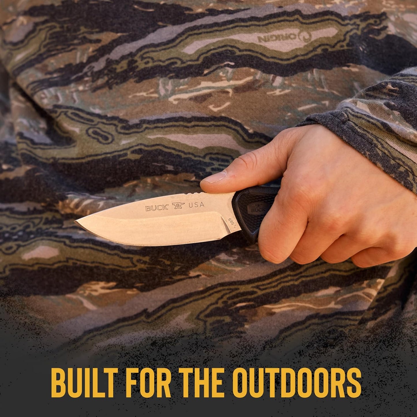 Cuchillo caza grande hoja fija 4pulg acero inox 420hc