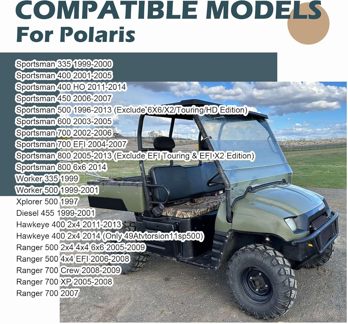 Kit eje varilla estabilizador trasero Polaris Ranger