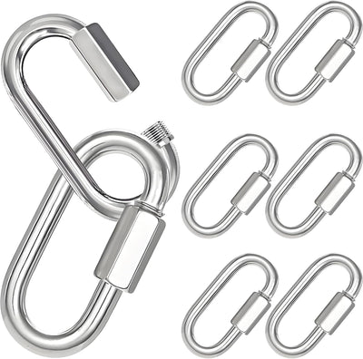 8 Eslabones Cadena M6 Plata 2.36pulg Acero Galvanizado