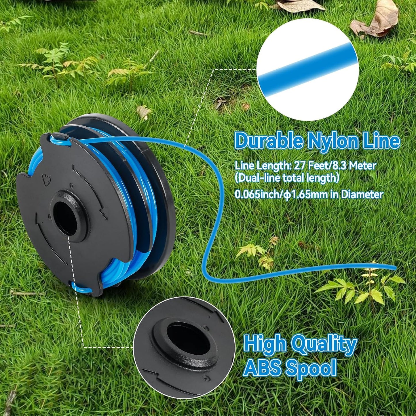Carrete cuerda doble línea 0.065" 27pies comp Har-BOR 5.5A
