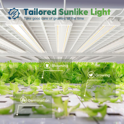 4 Luces LED Cultivo 60W 4pies Espectro Completo Interior
