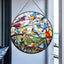 Atrapasoles cristal manchado pájaros 8" decoración ventana