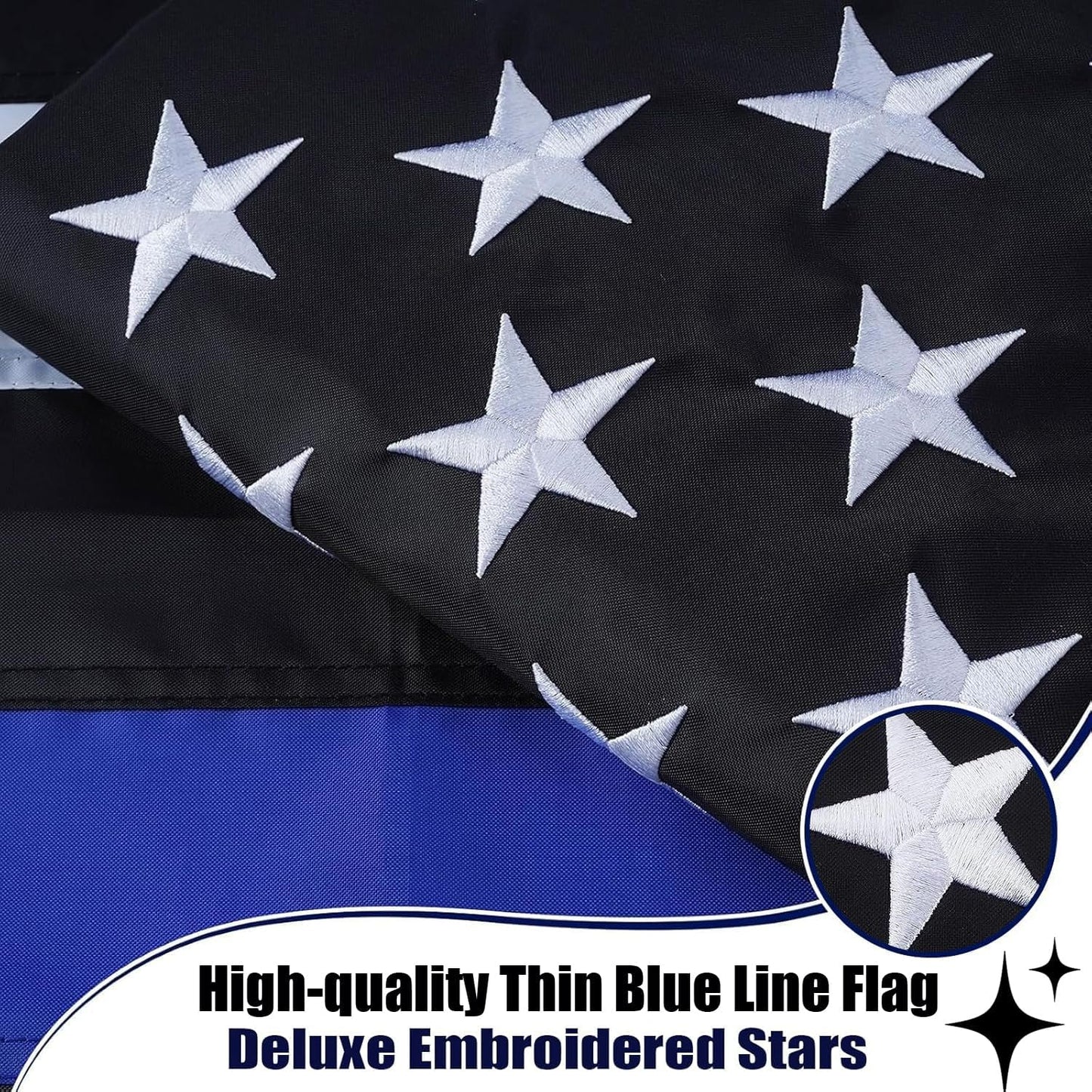 Bandera azul fina 2x3ft con ojales latón para policía