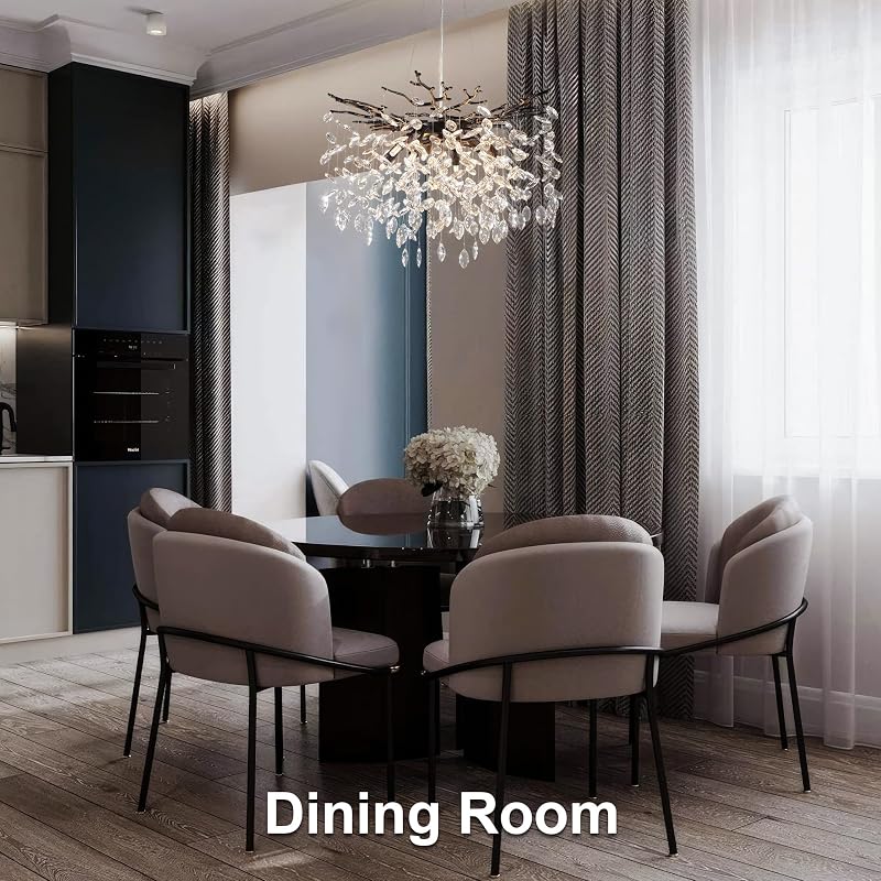 Candelabro cristal rama árbol 23.6" 8 lámparas comedor sala