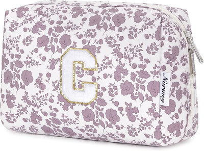 Bolsa maquillaje floral personalizada con iniciales