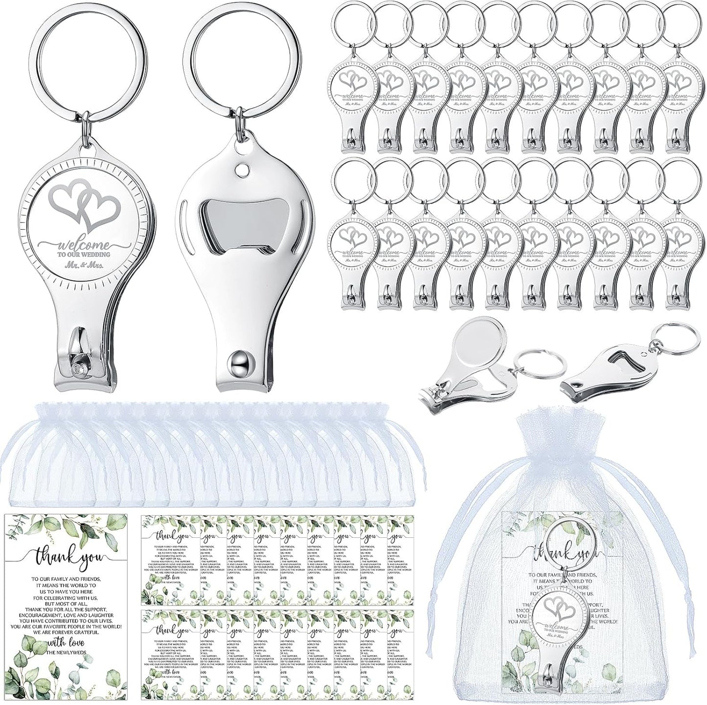 Abrebotellas multifunción para boda 100 juegos