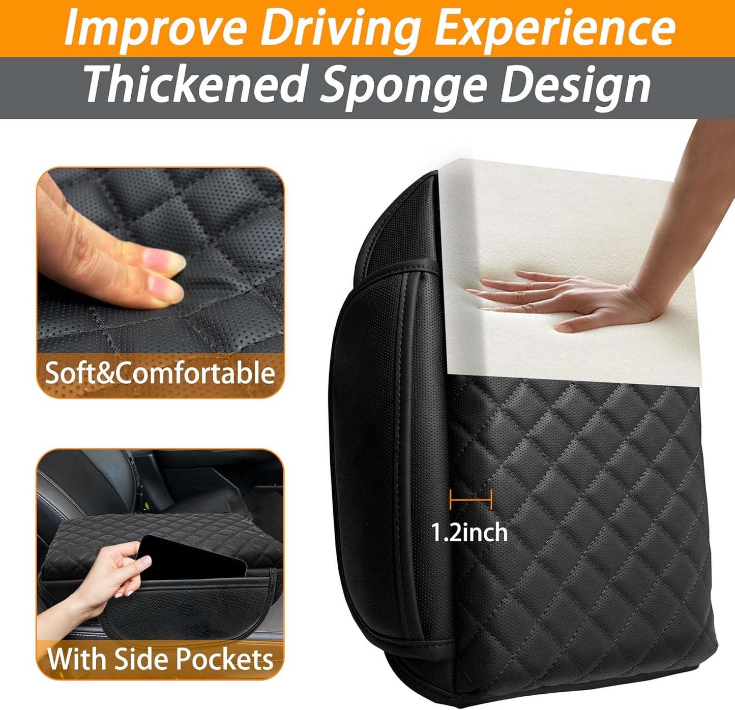 Funda consola central Honda CRV cuero bolsillos costura