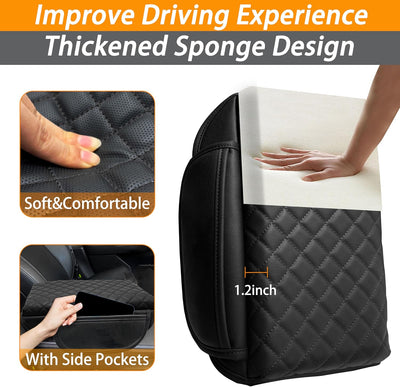 Funda consola central Honda CRV cuero bolsillos costura