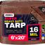 Lona plástica impermeable 6x20pulg marrón resistente acampar