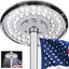 Luz poste bandera solar 48 LED plateada 15-25pulg