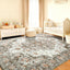 Alfombra sala 5x7ft lavable antiderrap vintage marrón