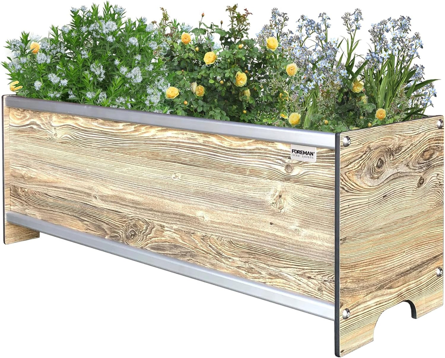 Cama jardín elevada 36x12x14pulg resistente drenaje