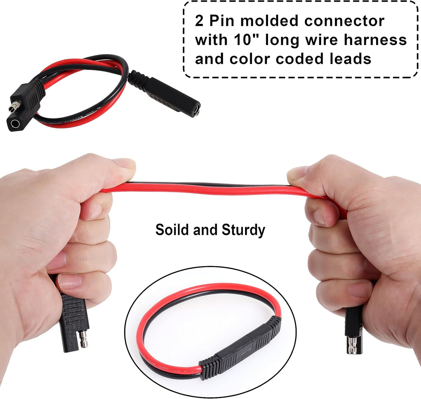 Arnés cables desconexión rápida 2 pines SAE 10pulg set 5