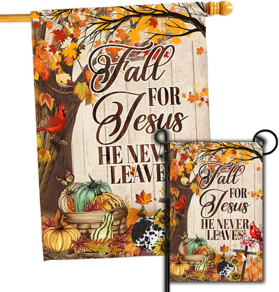 Bandera doble cara otoño 28x40pulg para patio decoración