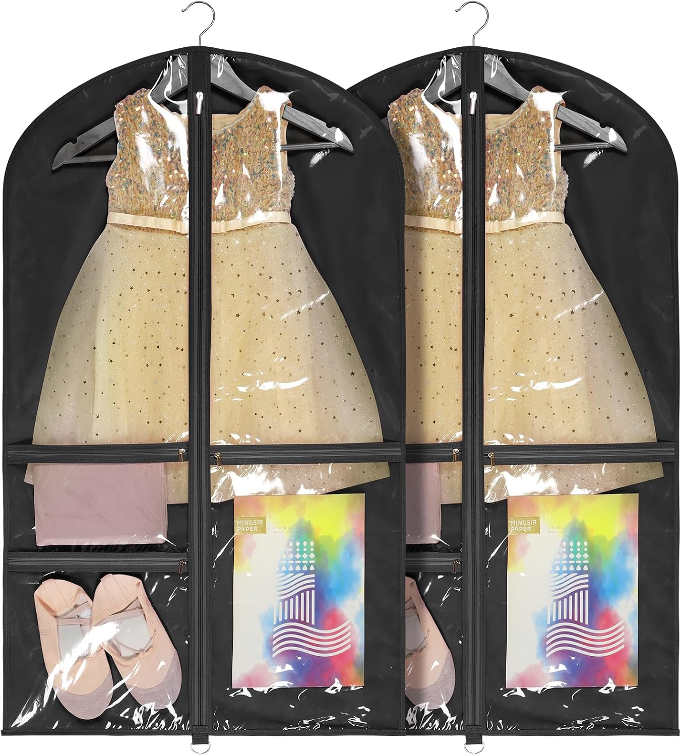 Bolsa ropa baile 40" con 3 bolsillos transparentes