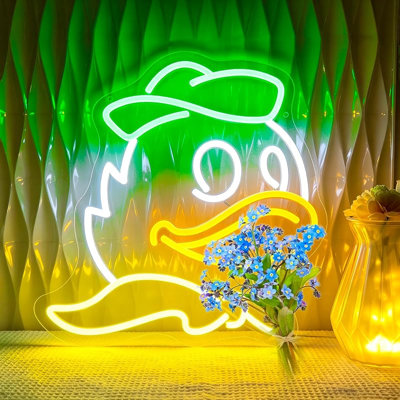 Letrero neón pato LED decoración hogar dormitorio