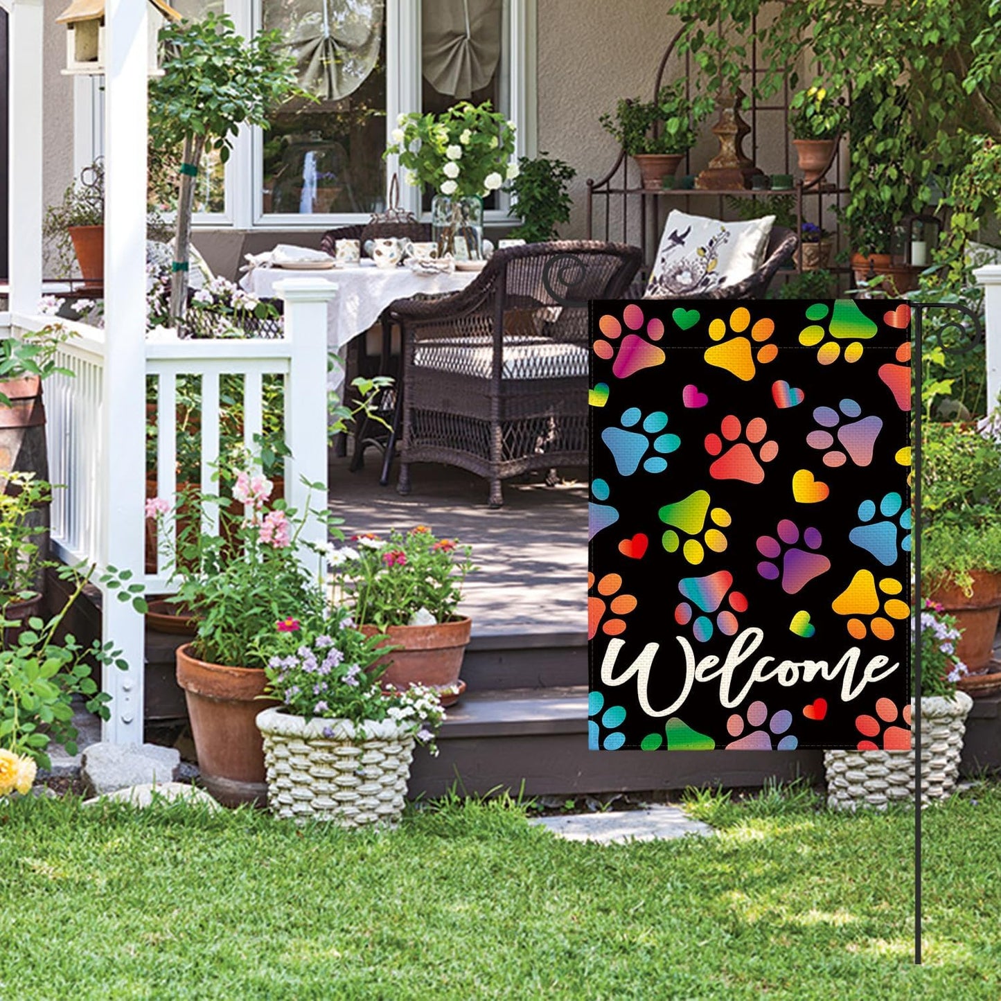 Bandera jardín 12x18pulg doble cara para mascotas