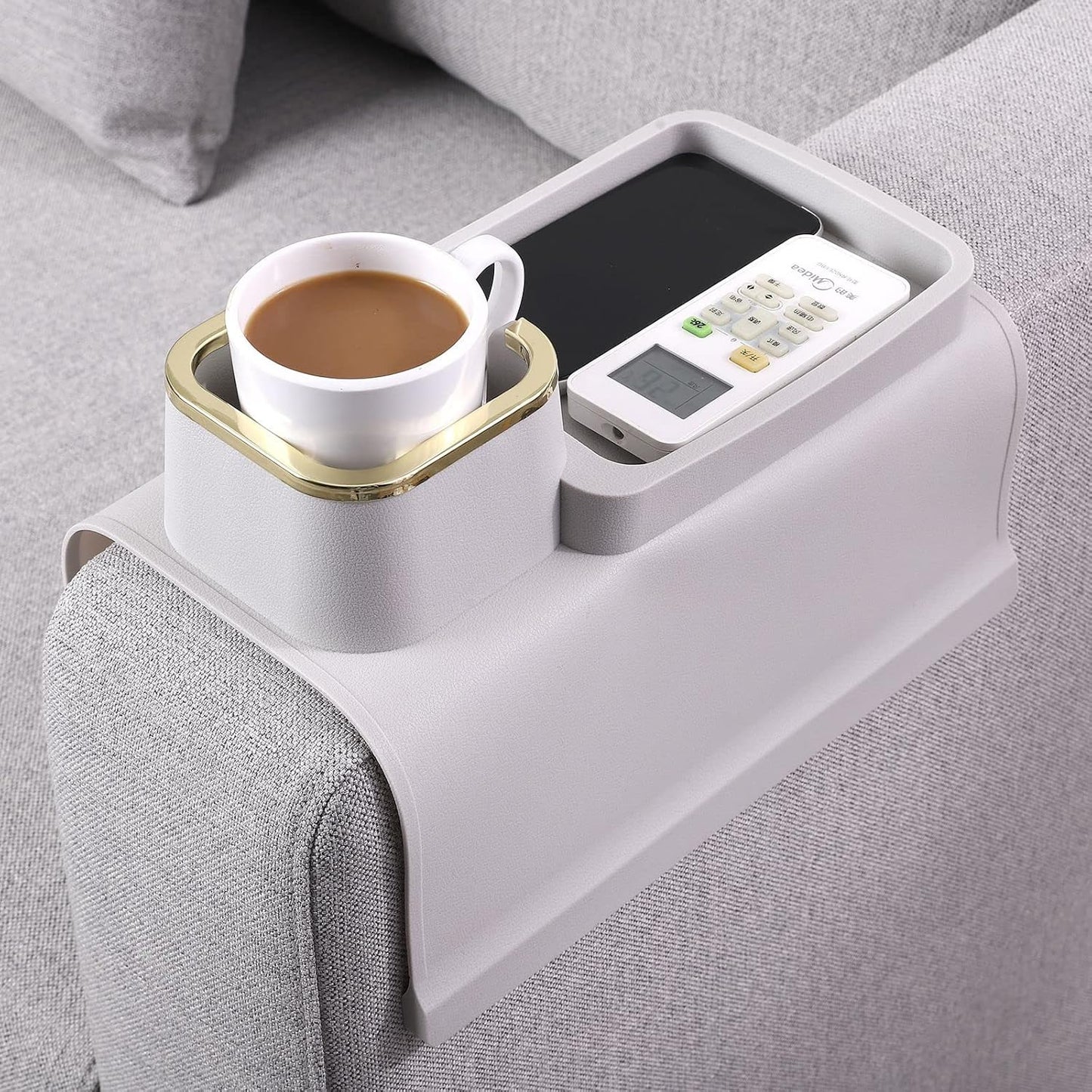Bandeja portavaso silicona sofá organizador bebidas y celular