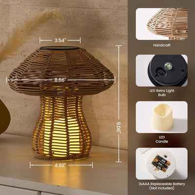 Lámpara rattan solar batería reemplazable terraza dormitorio set 2