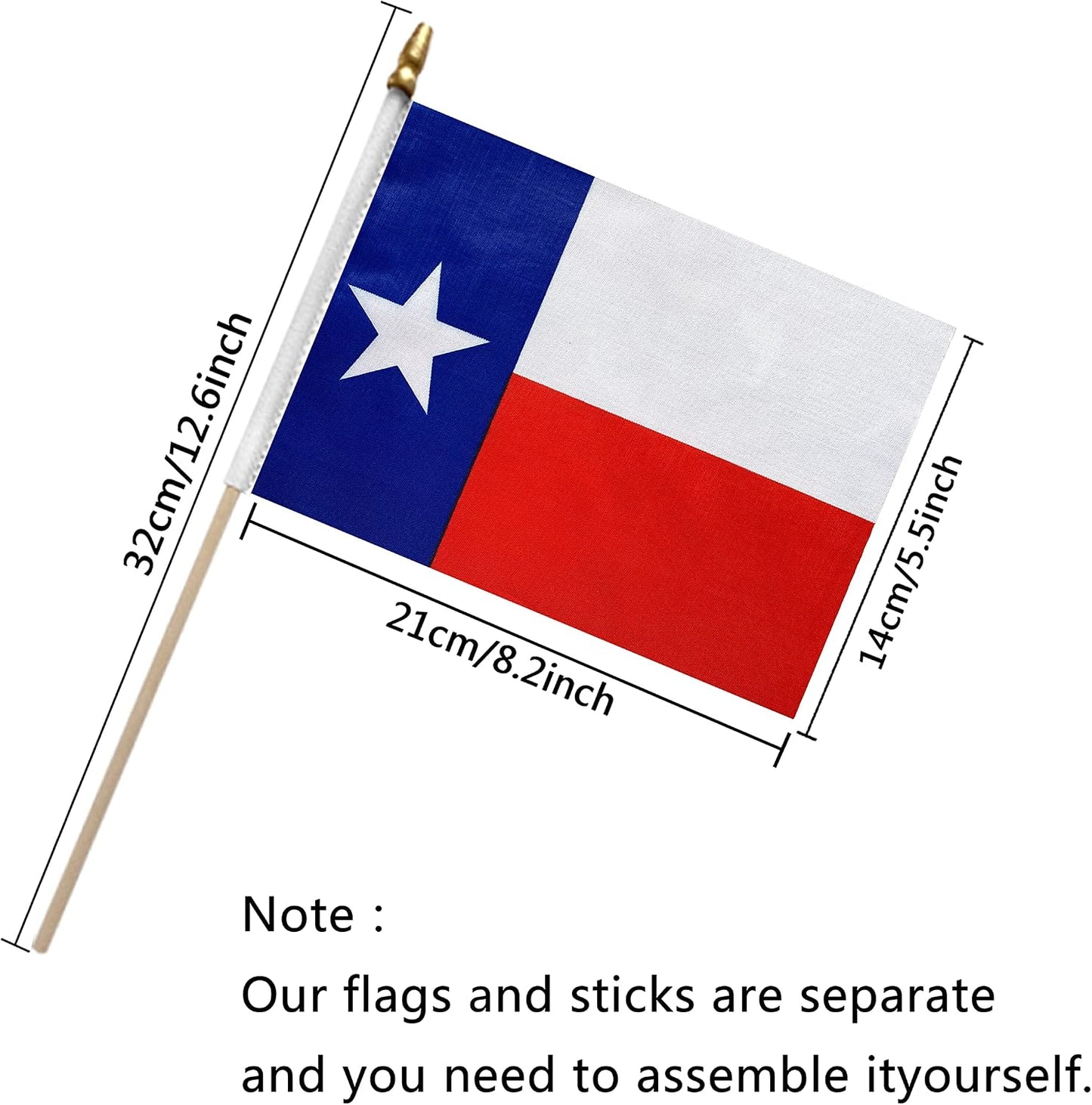 Set 50 Banderas Estados Palos Madera 5x8"