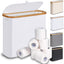 Cesta papel higiénico 28L con tapa baño 9-12 rollos blanco
