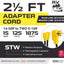 Adaptador enchufe RV macho a 2 hembra 5-15R 2.5pies amarillo