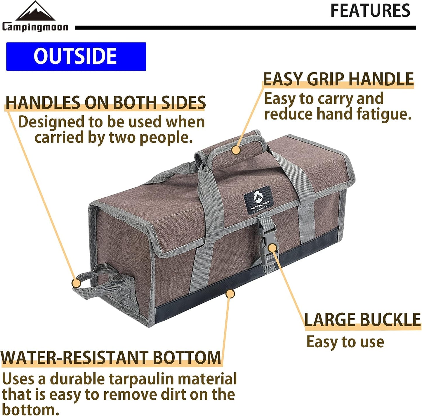 Caja almacenamiento tienda campaña impermeable lona tamaño M
