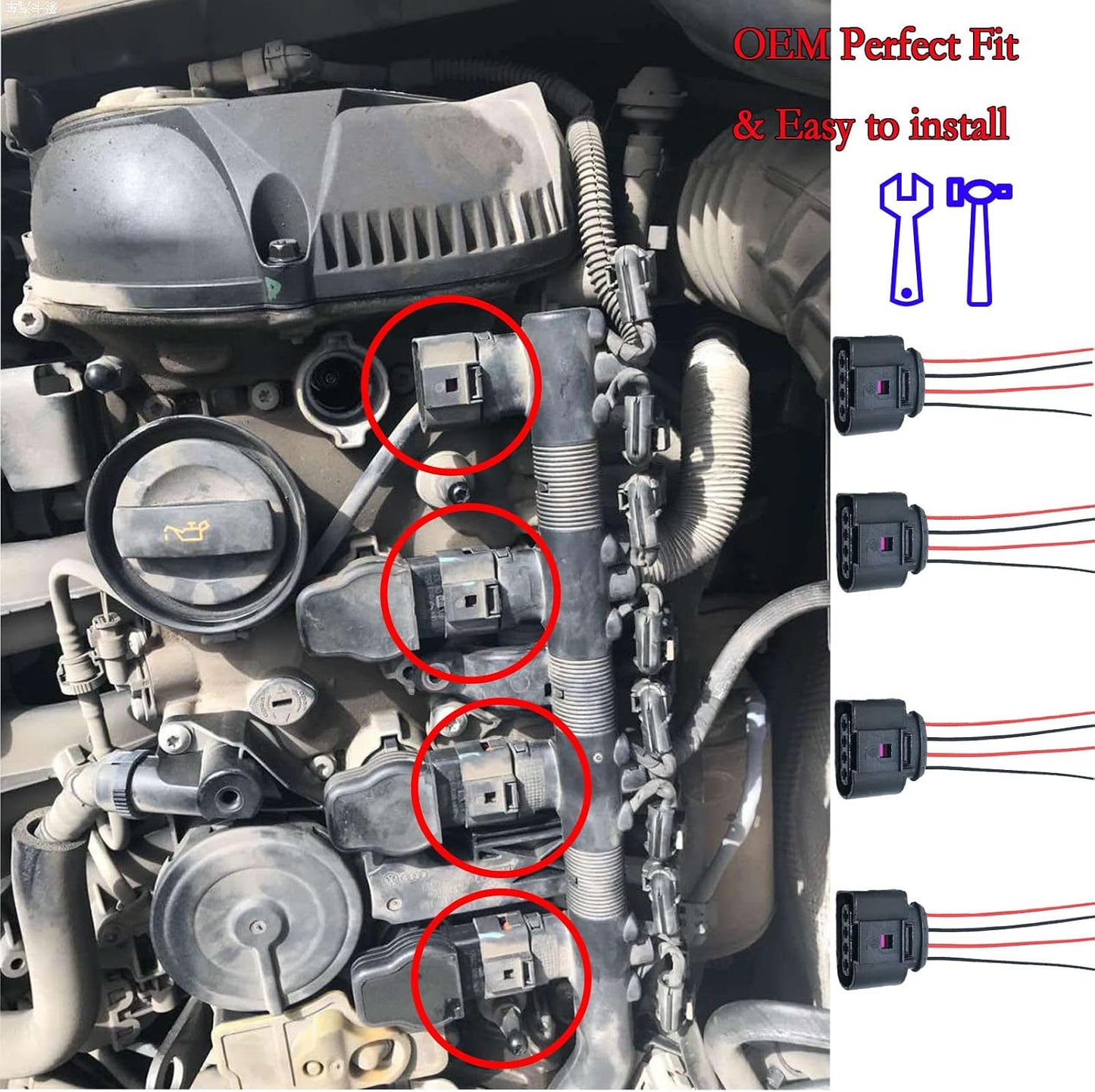 Conectores bobina encendido Audi VW Bora Passat
