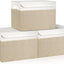 Cubos plegables tela lino 17pulg 42qt con tapas set 3