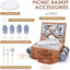 Cesta picnic sauce con manta impermeable y correa hombro