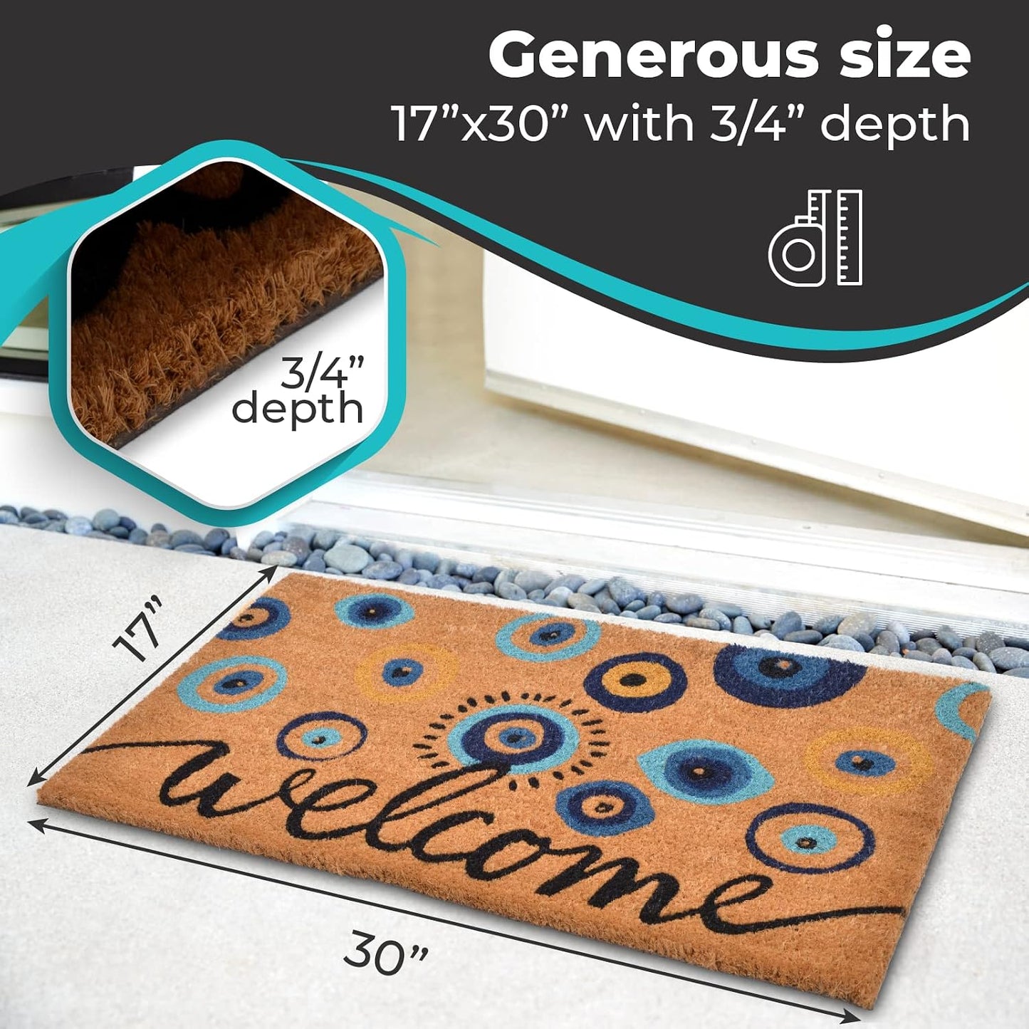Alfombrillas para Puerta con Símbolo Evil Eye Decorativas