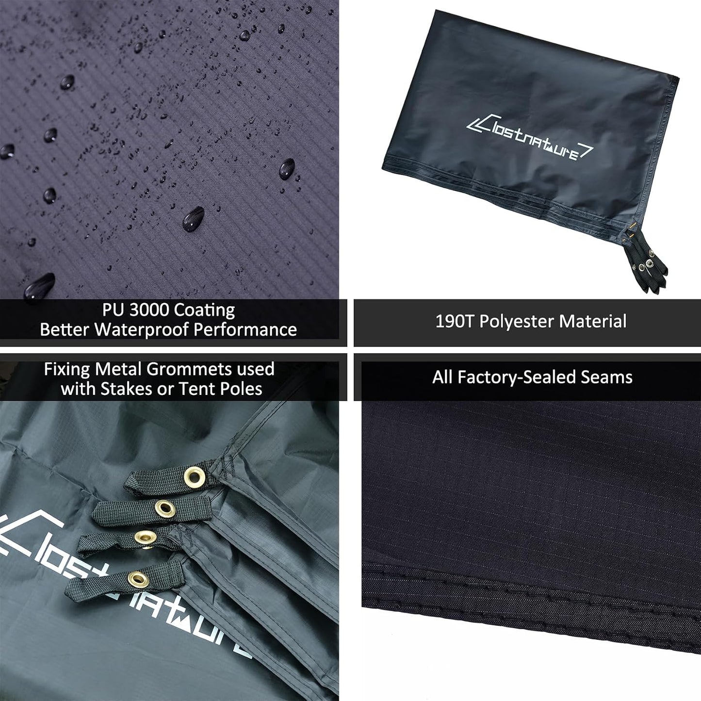 Huella tienda lona impermeable ultraligera camping playa