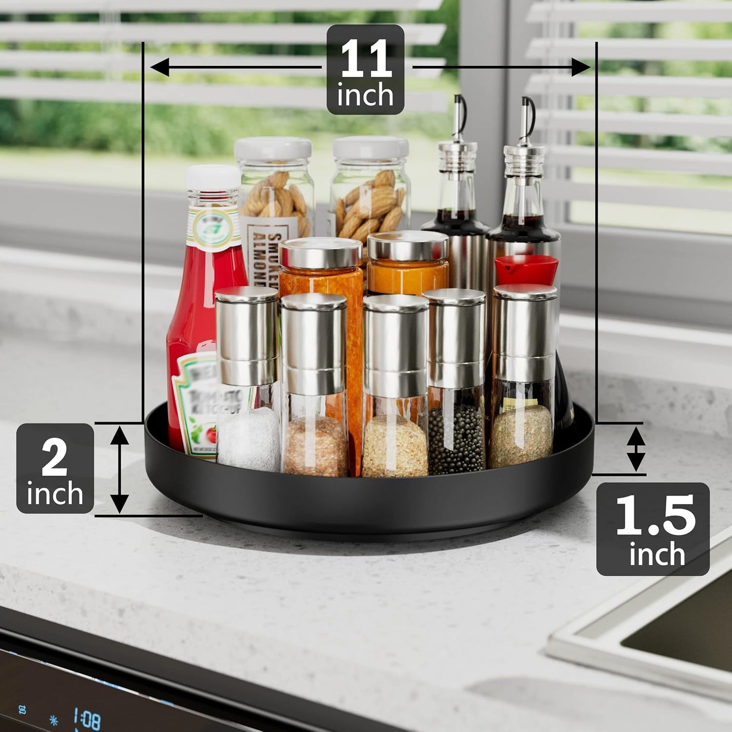 Organiz. giratorio metal 11" para cocina baño