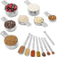 Set 14 Pzas Tazas y Cucharas Medidoras Acero Inox